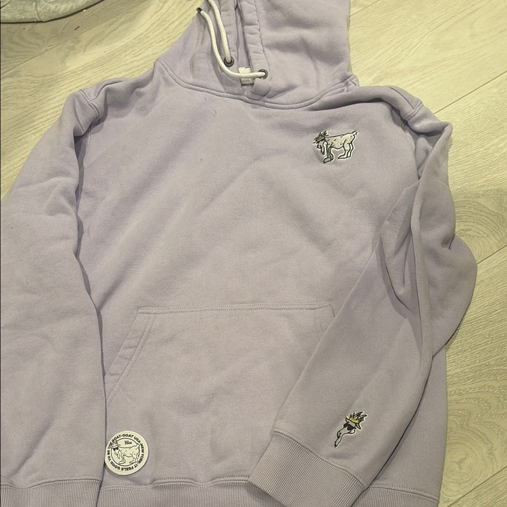 Lavender Hoodie with Embroidered Details
